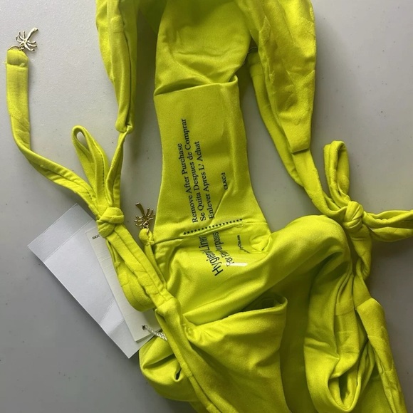 Trina Turk Sway Palm Tree Jacquard Side Tie Bikini Bottom Lemongrass 12, 14 NWT - Picture 5 of 6